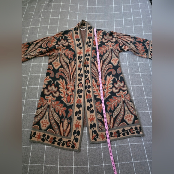 Soft Surroundings Jacquard Sweater Cardigan Paisley Tapestry Suzani Boho - Picture 3 of 7